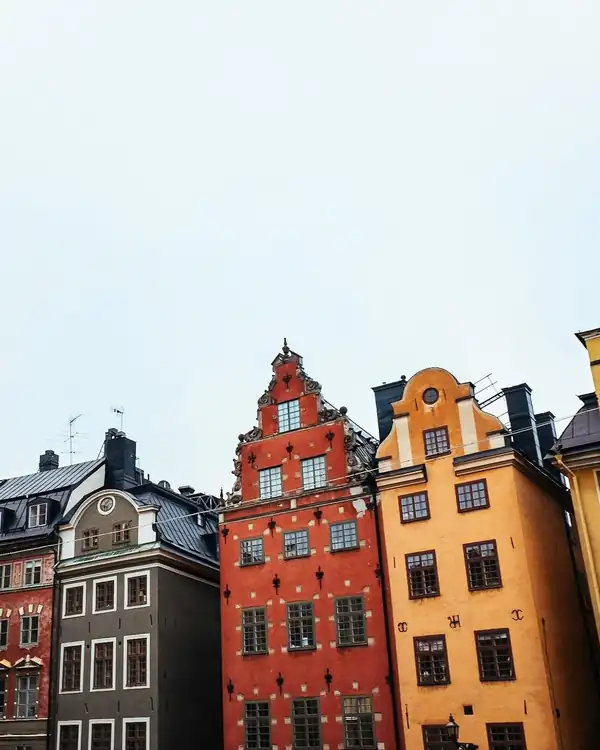 Colourful gabled houses on Stortorget square in Gamla Stan, Stockholm